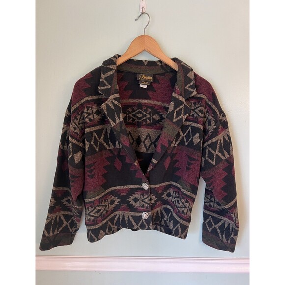 Vintage David Paul Navajo Aztec Blazer Size Small Yellowstone Crop Southwest - Picture 1 of 5